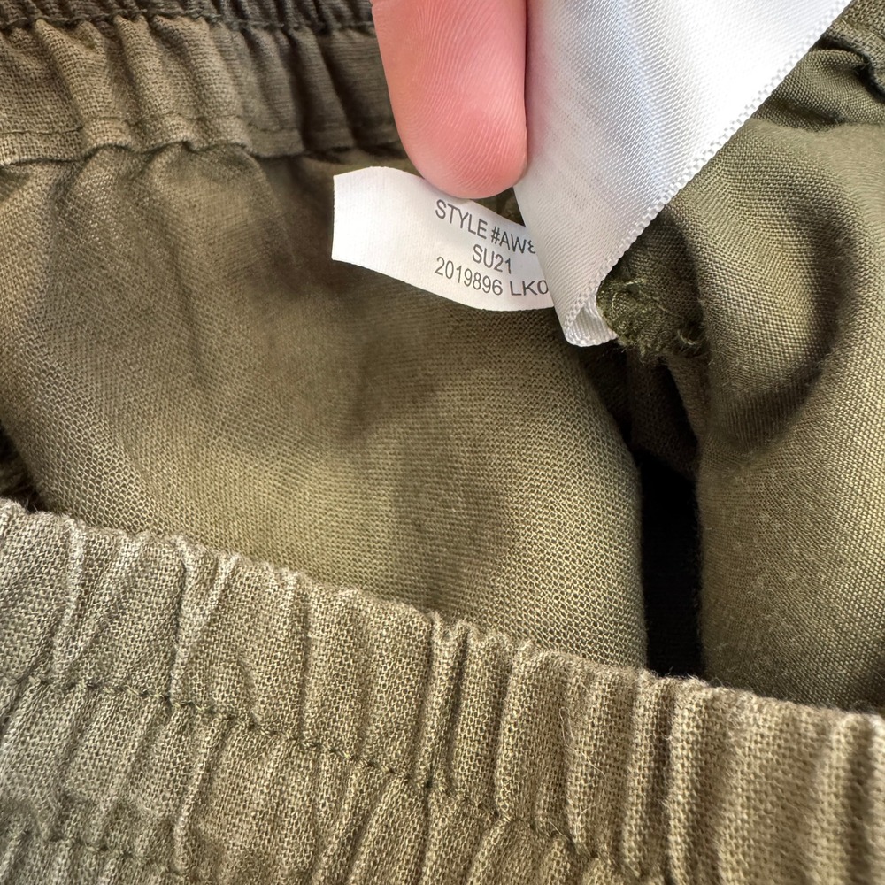 J Crew Pants Womens 00 Green Linen Cotton Joggers Gorpcore Utility - Picture 6 of 10